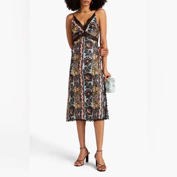 Sandro printed silk-twill midi dress - Picture 3 of 3